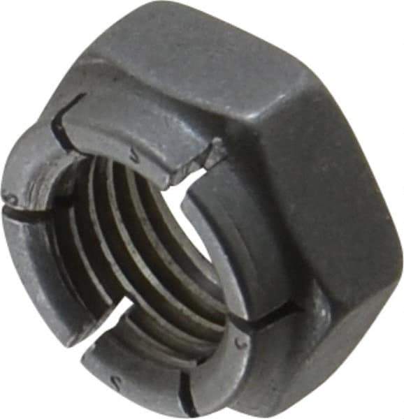 Flex-Loc - 7/16-20 UNJF Grade 2 Hex Lock Nut with Expanding Flex Top - 21/64" High, Uncoated, Meets Military Specifications - Industrial Tool & Supply