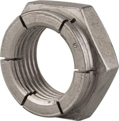 Flex-Loc - 1-12 UNJF Grade 2 Hex Lock Nut with Expanding Flex Top - 1-7/16" Width Across Flats, Uncoated, Meets Military Specifications - Industrial Tool & Supply