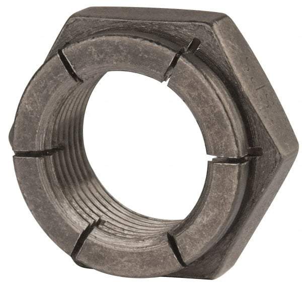 Flex-Loc - 1-14 UNJS Grade 2 Hex Lock Nut with Expanding Flex Top - 1-7/16" Width Across Flats, Uncoated, Meets Military Specifications - Industrial Tool & Supply