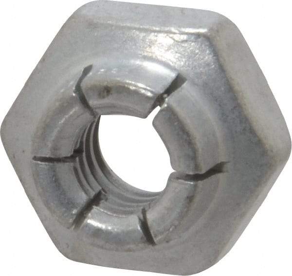 Flex-Loc - 1/4-20 UNC Grade 2 Heavy Hex Lock Nut with Expanding Flex Top - Cadmium-Plated Finish, Meets Military Specifications - Industrial Tool & Supply