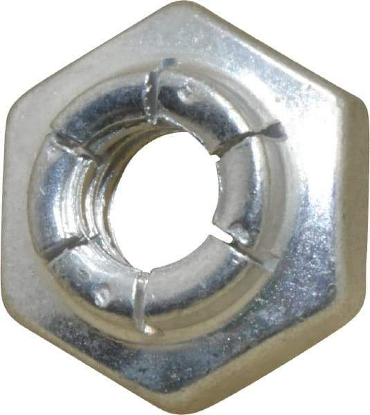 Flex-Loc - 1/4-20 UNC Grade 2 Heavy Hex Lock Nut with Expanding Flex Top - 7/32" High, Cadmium-Plated Finish, Meets Military Specifications - Industrial Tool & Supply