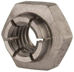 Flex-Loc - 1/4-20 UNC 18-8 Heavy Hex Lock Nut with Expanding Flex Top - Uncoated, Meets Military Specifications - Industrial Tool & Supply