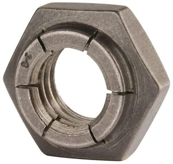 Flex-Loc - 1/2-13 UNC 18-8 Heavy Hex Lock Nut with Expanding Flex Top - Uncoated, Meets Military Specifications - Industrial Tool & Supply