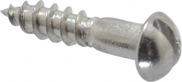 Value Collection - #4, 1/2" Length Under Head, Slotted Drive, Round Head Wood Screw - Industrial Tool & Supply