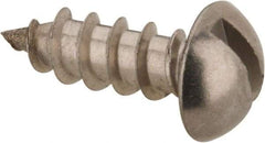 Value Collection - #8, 1/2" Length Under Head, Slotted Drive, Round Head Wood Screw - Stainless Steel, Grade 18-8 - Industrial Tool & Supply