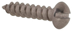 Value Collection - #8, 3/4" Length Under Head, Slotted Drive, Round Head Wood Screw - Stainless Steel, Grade 18-8 - Industrial Tool & Supply