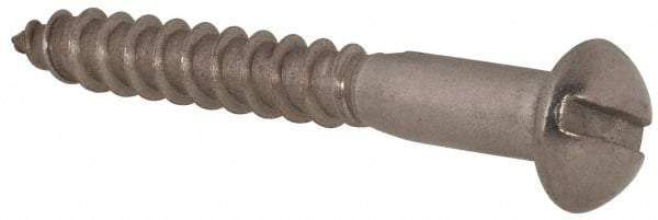 Value Collection - #10, 1-1/2" Length Under Head, Slotted Drive, Round Head Wood Screw - Stainless Steel, Grade 18-8 - Industrial Tool & Supply
