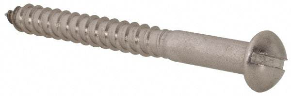 Value Collection - #10, 2" Length Under Head, Slotted Drive, Round Head Wood Screw - Stainless Steel, Grade 18-8 - Industrial Tool & Supply