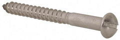 Value Collection - #10, 2" Length Under Head, Slotted Drive, Round Head Wood Screw - Stainless Steel, Grade 18-8 - Industrial Tool & Supply