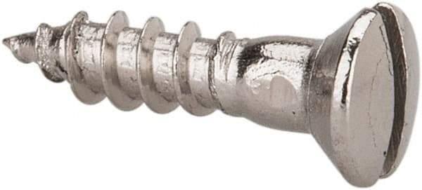 Value Collection - #4, 1/2" Length Under Head, Slotted Drive, Oval Head Wood Screw - Stainless Steel, Grade 18-8 - Industrial Tool & Supply