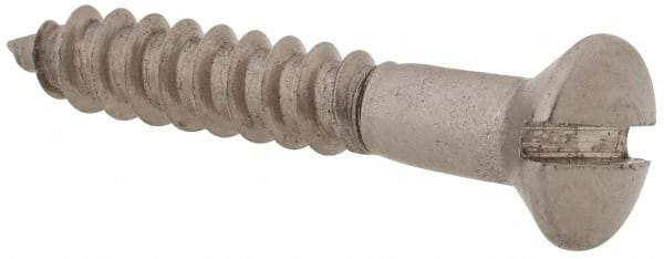 Value Collection - #4, 3/4" Length Under Head, Slotted Drive, Oval Head Wood Screw - Stainless Steel, Grade 18-8 - Industrial Tool & Supply