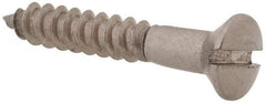 Value Collection - #4, 3/4" Length Under Head, Slotted Drive, Oval Head Wood Screw - Stainless Steel, Grade 18-8 - Industrial Tool & Supply