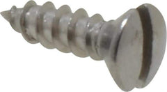 Value Collection - #6, 1/2" Length Under Head, Slotted Drive, Oval Head Wood Screw - Stainless Steel, Grade 18-8 - Industrial Tool & Supply