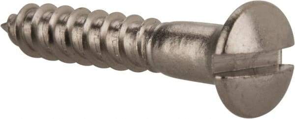 Value Collection - #6, 3/4" Length Under Head, Slotted Drive, Oval Head Wood Screw - Stainless Steel, Grade 18-8 - Industrial Tool & Supply