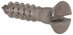 Value Collection - #8, 3/4" Length Under Head, Slotted Drive, Oval Head Wood Screw - Stainless Steel, Grade 18-8 - Industrial Tool & Supply
