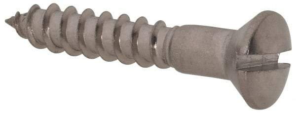Value Collection - #8, 1" Length Under Head, Slotted Drive, Oval Head Wood Screw - Stainless Steel, Grade 18-8 - Industrial Tool & Supply