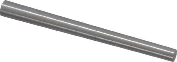 Value Collection - Size 2/0, 0.1098" Small End Diam, 0.141" Large End Diam, Uncoated Steel Taper Pin - Grade C-12L14, 1-1/2" OAL, 1-1/2 Pin Length - Industrial Tool & Supply