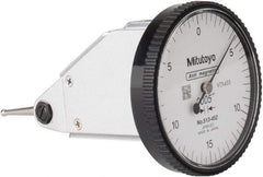 Mitutoyo - 0.03 Inch Range, 0.0005 Inch Dial Graduation, Vertical Dial Test Indicator - 1.5748 Inch White Dial, 0-15-0 Dial Reading, Accurate to 0.0005 Inch - Industrial Tool & Supply