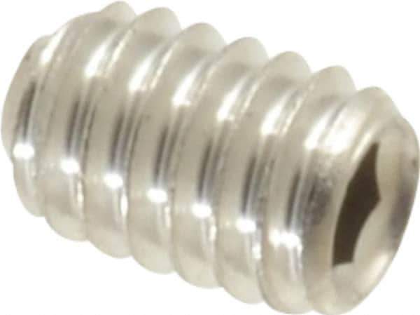 Value Collection - #8-32 UNC, 1/4" OAL, Cup Point Set Screw - Grade 316 Stainless Steel, 5/64" Key - Industrial Tool & Supply