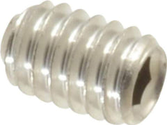 Value Collection - #8-32 UNC, 1/4" OAL, Cup Point Set Screw - Grade 316 Stainless Steel, 5/64" Key - Industrial Tool & Supply