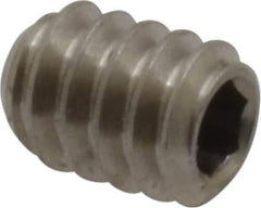 Value Collection - #10-24 UNC, 1/4" OAL, Cup Point Set Screw - Grade 316 Stainless Steel, 3/32" Key - Industrial Tool & Supply