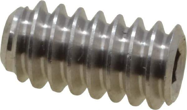 Value Collection - #10-24 UNC, 3/8" OAL, Cup Point Set Screw - Grade 316 Stainless Steel, 3/32" Key - Industrial Tool & Supply