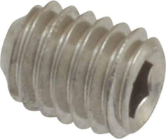Value Collection - #10-32 UNF, 1/4" OAL, Cup Point Set Screw - Grade 316 Stainless Steel, 3/32" Key - Industrial Tool & Supply