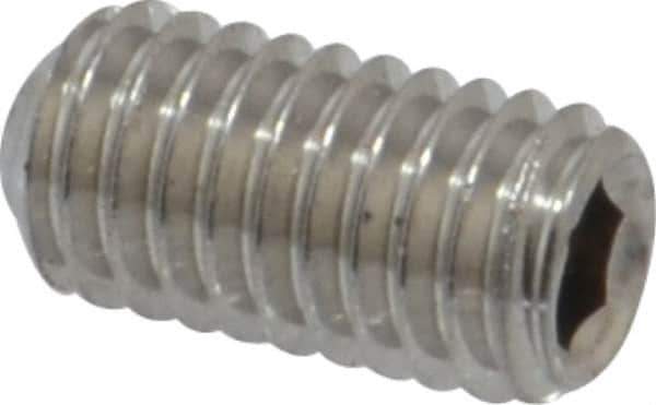 Value Collection - #10-32 UNF, 3/8" OAL, Cup Point Set Screw - Grade 316 Stainless Steel, 3/32" Key - Industrial Tool & Supply