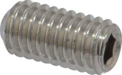 Value Collection - #10-32 UNF, 3/8" OAL, Cup Point Set Screw - Grade 316 Stainless Steel, 3/32" Key - Industrial Tool & Supply