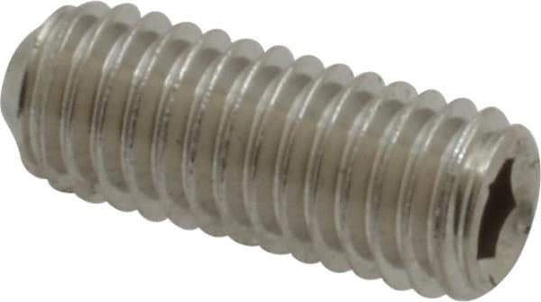 Value Collection - #10-32 UNF, 1/2" OAL, Cup Point Set Screw - Grade 316 Stainless Steel, 3/32" Key - Industrial Tool & Supply