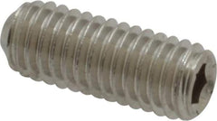 Value Collection - #10-32 UNF, 1/2" OAL, Cup Point Set Screw - Grade 316 Stainless Steel, 3/32" Key - Industrial Tool & Supply