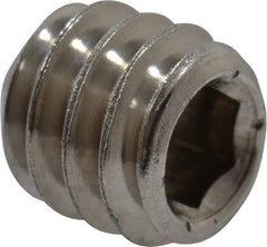 Value Collection - 1/4-20 UNC, 1/4" OAL, Cup Point Set Screw - Grade 316 Stainless Steel, 1/8" Key - Industrial Tool & Supply