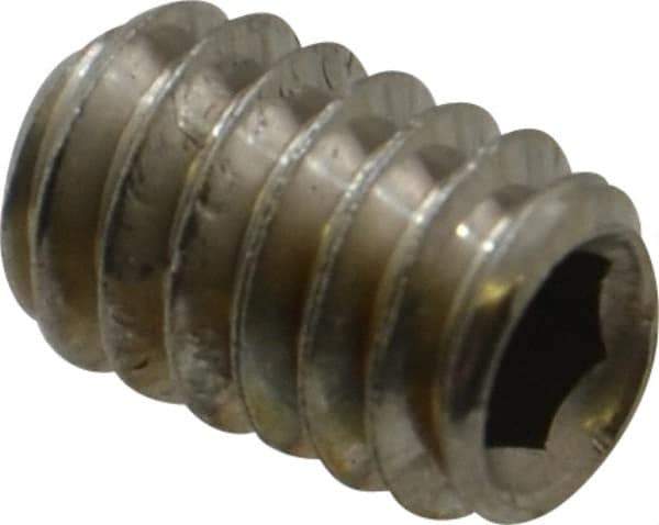 Value Collection - 1/4-20 UNC, 3/8" OAL, Cup Point Set Screw - Grade 316 Stainless Steel, 1/8" Key - Industrial Tool & Supply