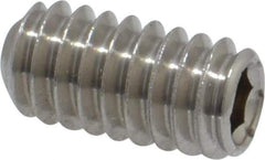 Value Collection - 1/4-20 UNC, 1/2" OAL, Cup Point Set Screw - Grade 316 Stainless Steel, 1/8" Key - Industrial Tool & Supply