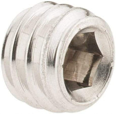 Value Collection - 5/16-18 UNC, 1/4" OAL, Cup Point Set Screw - Grade 316 Stainless Steel, 3/32" Key - Industrial Tool & Supply