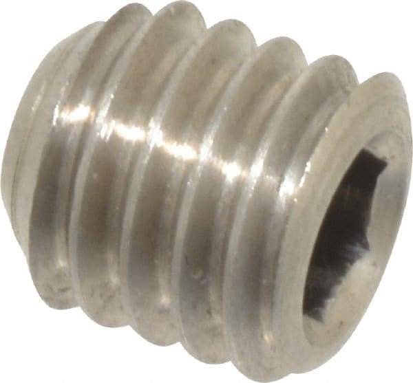 Value Collection - 3/8-16 UNC, 3/8" OAL, Cup Point Set Screw - Grade 316 Stainless Steel, 3/16" Key - Industrial Tool & Supply