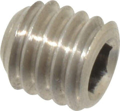 Value Collection - 3/8-16 UNC, 3/8" OAL, Cup Point Set Screw - Grade 316 Stainless Steel, 3/16" Key - Industrial Tool & Supply