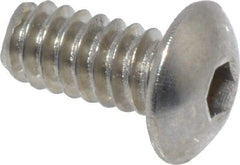 Value Collection - #4-40 UNC Hex Socket Drive, Button Screw - Grade 18-8 Stainless Steel, Uncoated, Fully Threaded, 1/4" Length Under Head - Industrial Tool & Supply