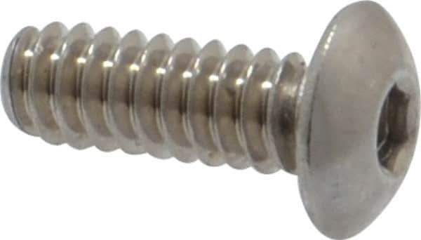 Value Collection - #4-40 UNC Hex Socket Drive, Button Screw - Grade 18-8 Stainless Steel, Uncoated, Fully Threaded, 5/16" Length Under Head - Industrial Tool & Supply