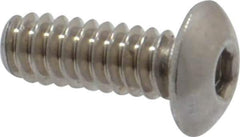 Value Collection - #4-40 UNC Hex Socket Drive, Button Screw - Grade 18-8 Stainless Steel, Uncoated, Fully Threaded, 5/16" Length Under Head - Industrial Tool & Supply