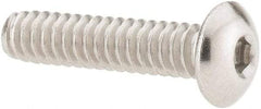 Value Collection - #4-40 UNC Hex Socket Drive, Button Screw - Grade 18-8 Stainless Steel, Uncoated, Fully Threaded, 1/2" Length Under Head - Industrial Tool & Supply