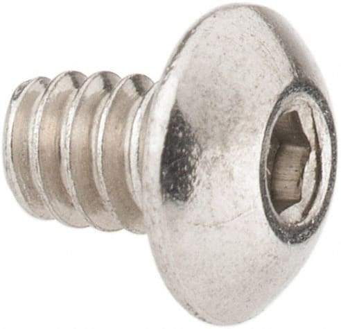 Value Collection - #6-32 UNC Hex Socket Drive, Button Screw - Grade 18-8 Stainless Steel, Uncoated, Fully Threaded, 3/16" Length Under Head - Industrial Tool & Supply