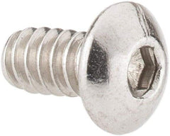 Value Collection - #6-32 UNC Hex Socket Drive, Button Screw - Grade 18-8 Stainless Steel, Uncoated, Fully Threaded, 1/4" Length Under Head - Industrial Tool & Supply