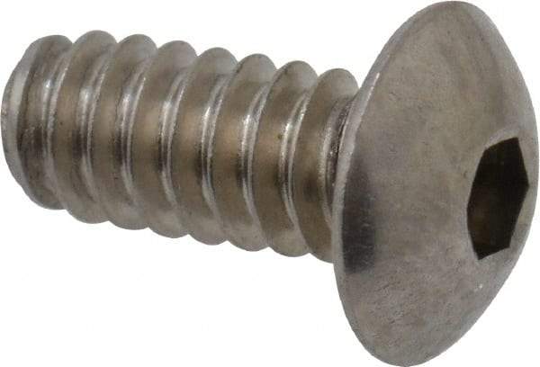 Value Collection - #6-32 UNC Hex Socket Drive, Button Screw - Grade 18-8 Stainless Steel, Uncoated, Fully Threaded, 5/16" Length Under Head - Industrial Tool & Supply