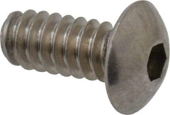 Value Collection - #6-32 UNC Hex Socket Drive, Button Screw - Grade 18-8 Stainless Steel, Uncoated, Fully Threaded, 5/16" Length Under Head - Industrial Tool & Supply