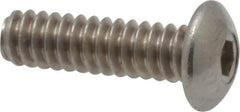 Value Collection - #6-32 UNC Hex Socket Drive, Button Screw - Grade 18-8 Stainless Steel, Uncoated, Fully Threaded, 1/2" Length Under Head - Industrial Tool & Supply