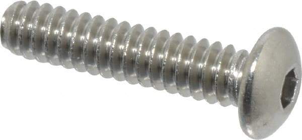 Value Collection - #6-32 UNC Hex Socket Drive, Button Screw - Grade 18-8 Stainless Steel, Uncoated, Fully Threaded, 5/8" Length Under Head - Industrial Tool & Supply