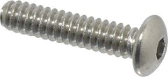 Value Collection - #6-32 UNC Hex Socket Drive, Button Screw - Grade 18-8 Stainless Steel, Uncoated, Fully Threaded, 5/8" Length Under Head - Industrial Tool & Supply