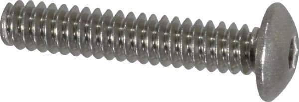 Value Collection - #6-32 UNC Hex Socket Drive, Button Screw - Grade 18-8 Stainless Steel, Uncoated, Fully Threaded, 3/4" Length Under Head - Industrial Tool & Supply