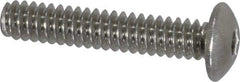 Value Collection - #6-32 UNC Hex Socket Drive, Button Screw - Grade 18-8 Stainless Steel, Uncoated, Fully Threaded, 3/4" Length Under Head - Industrial Tool & Supply